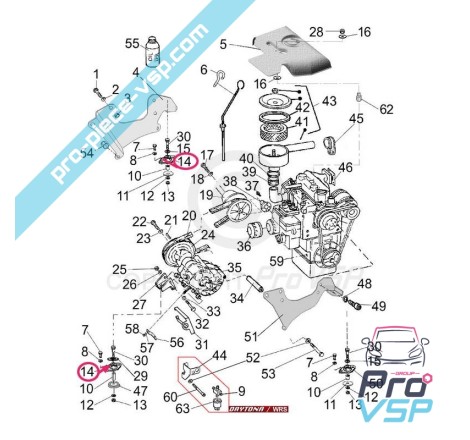 Silent rear motor block
