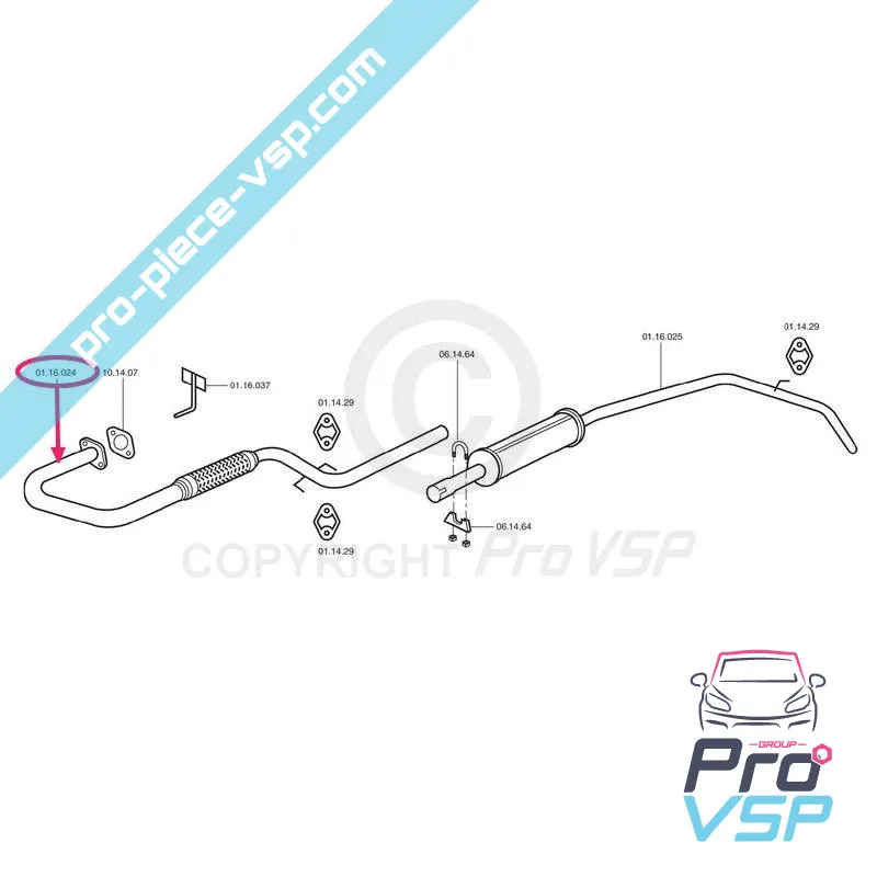 Colector de escape con flexible para chatenet media
