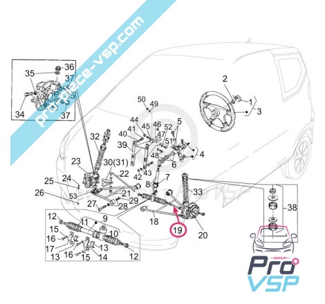 Left steering ball joint