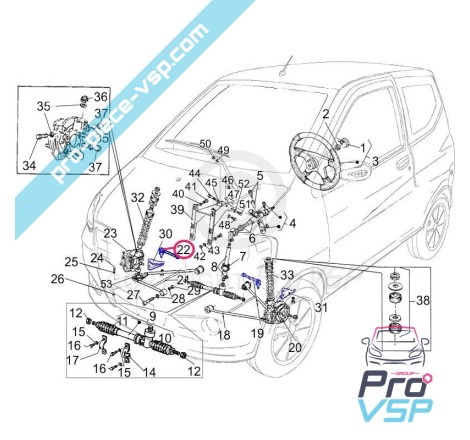 Right steering ball