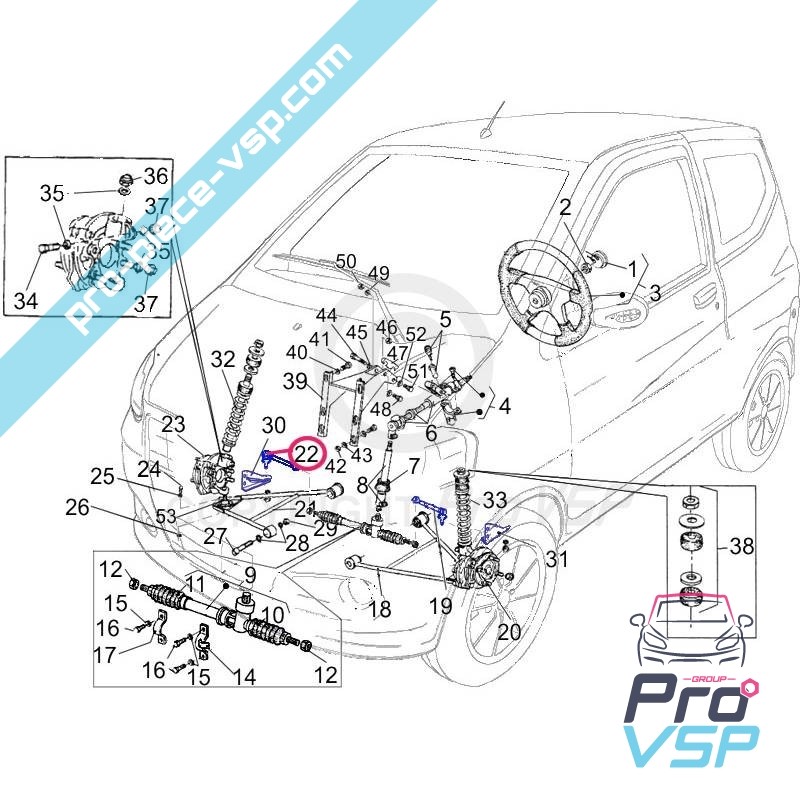 Right steering ball