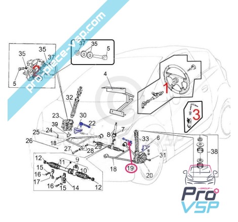 Left steering ball joint