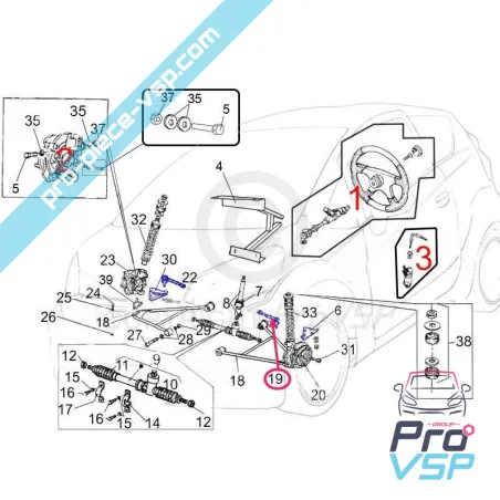 Left steering ball joint for casalini m14