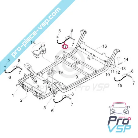 Manguera de freno trasero derecha para Casalini