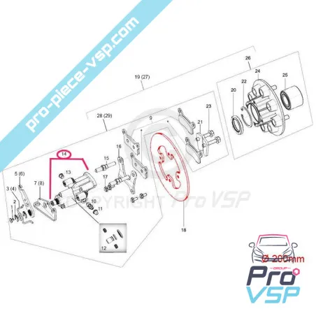 Bare rear brake calm for Casalini Bellier
