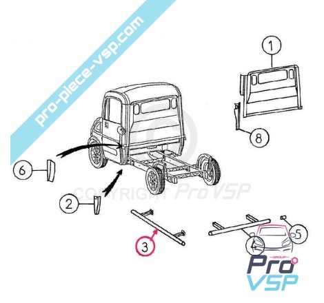 Barre de protection latérale pour camion mega