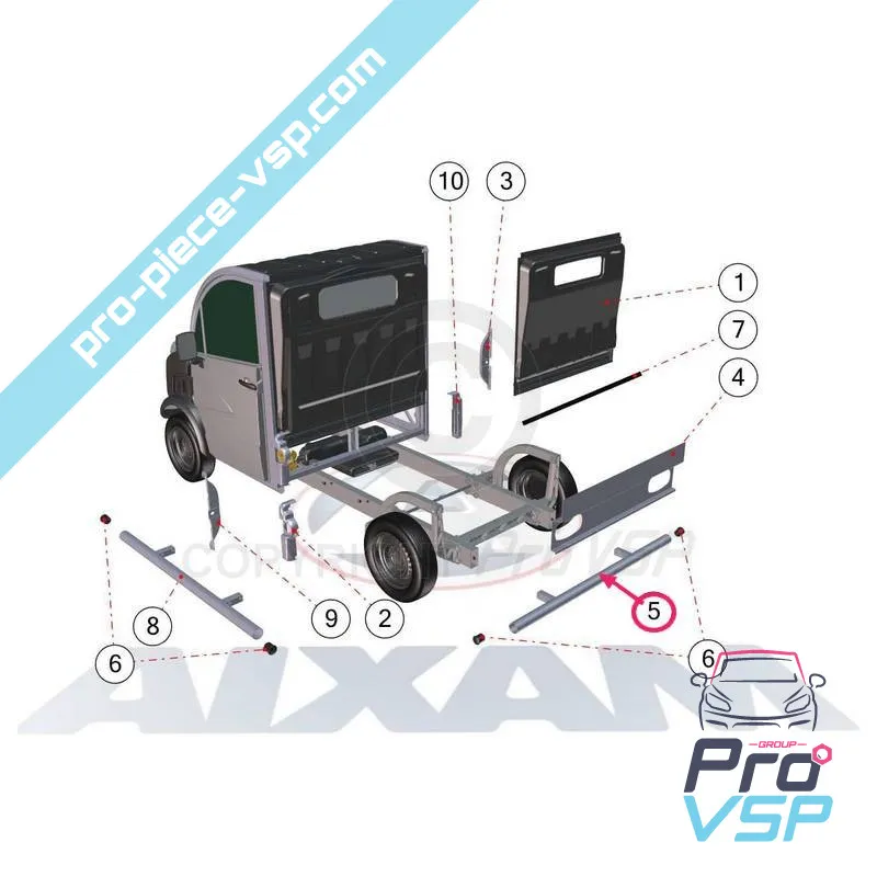 Barre de protection arrière pour camion mega