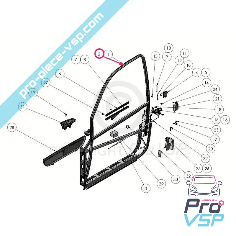 Armature de porte droite pour ligier xtoo 1 2 max r s optimax