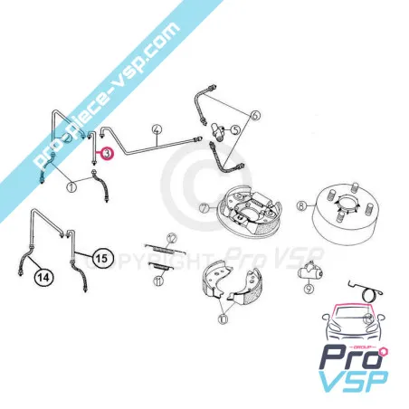 Rigid front brake hose for Aixam A721 A741 A751 City Crossline Roadline Scouty