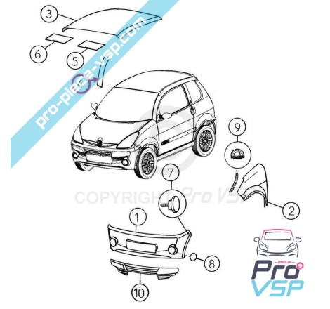 Quantidade de pára-brisa externo direito para aixam city crossline roadline