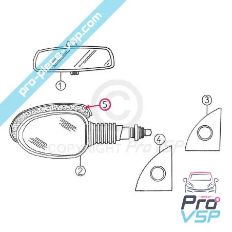 Linker Spiegelrumpf für aixam city crossline roadline scouty