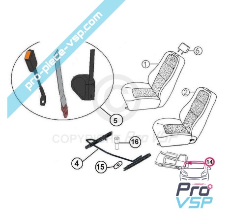 Habillage de siège droit pour aixam city roadline crossline scouty crossover coupé gto