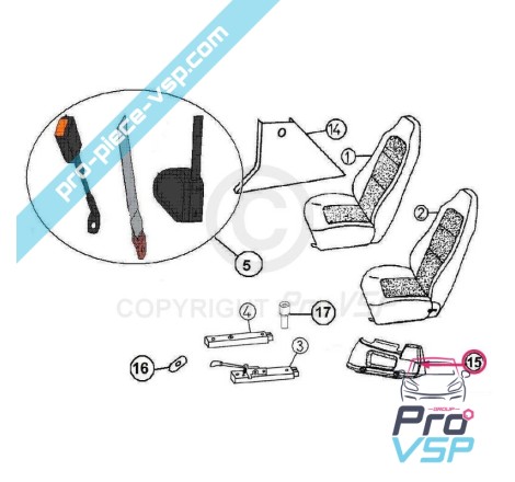 Habillage de siège sport gauche pour aixam city sport scouty r et gt ( phase 2 )