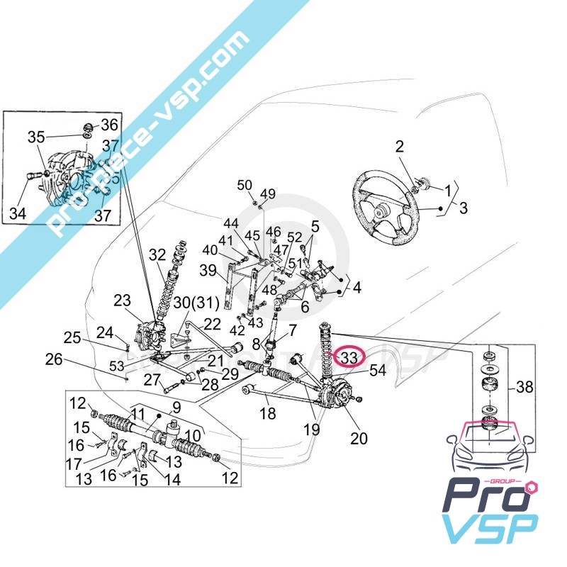 Front left shock absorber