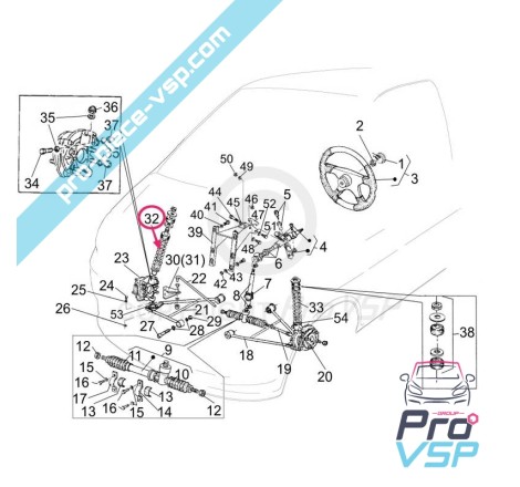 Front straight shock absorber