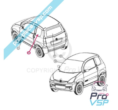 Vitre custode gauche incolore pour aixam roadline