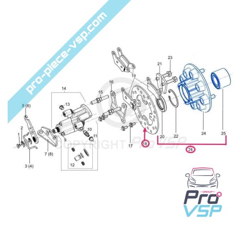 Complete rear brake disc