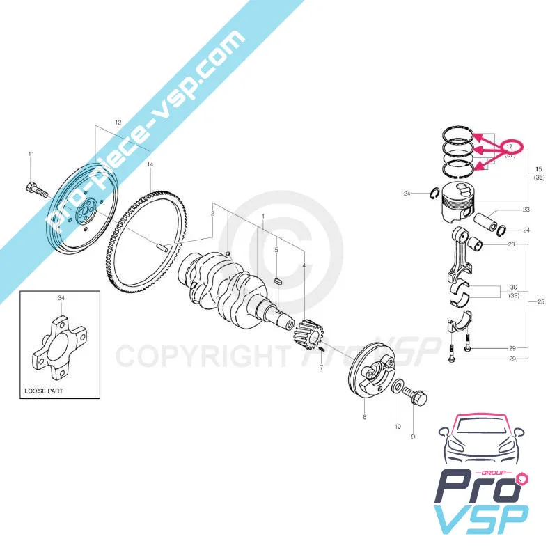 Adaptable segments for engine Yanmar