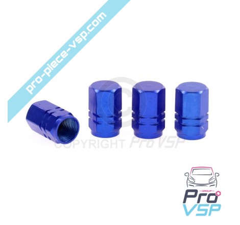 Blue aluminum valve cap