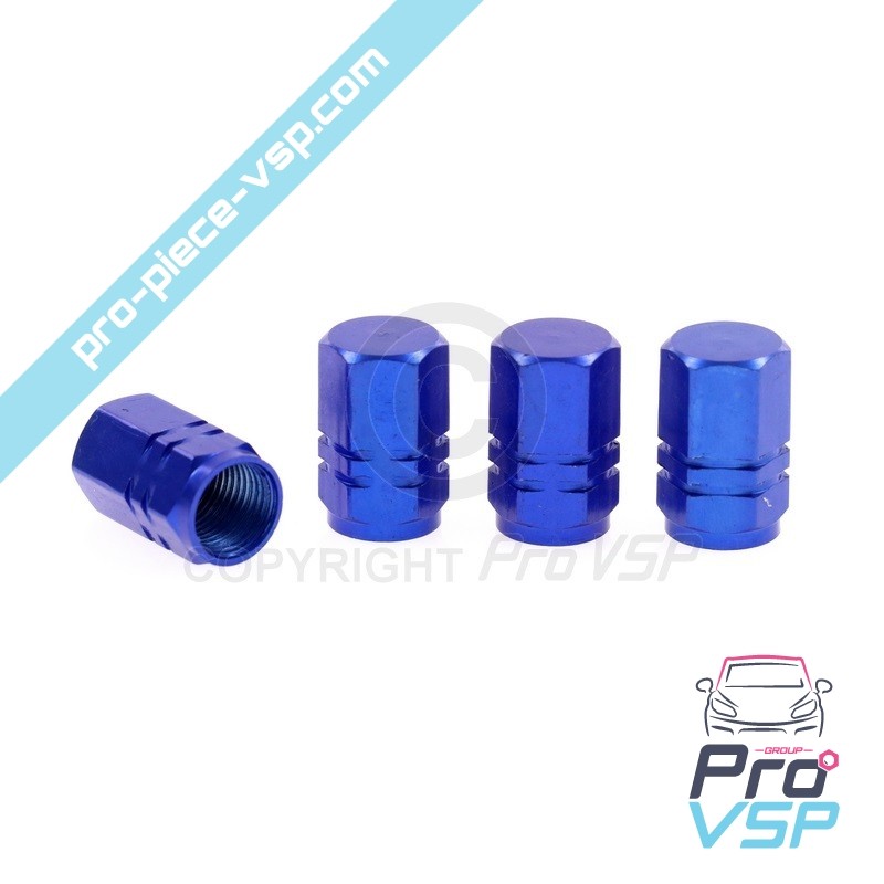 Blue aluminum valve cap