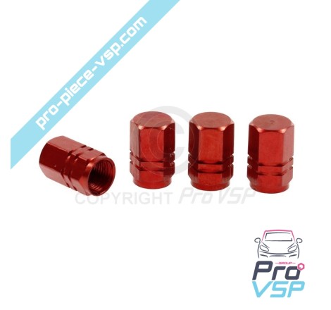 Red aluminum valve cap