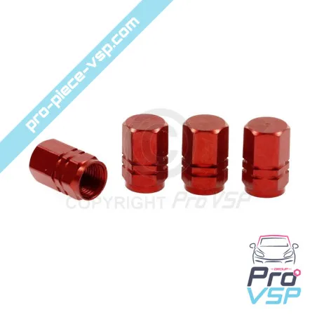Red aluminum valve cap