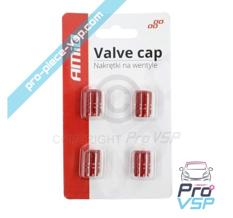 Red aluminum valve cap
