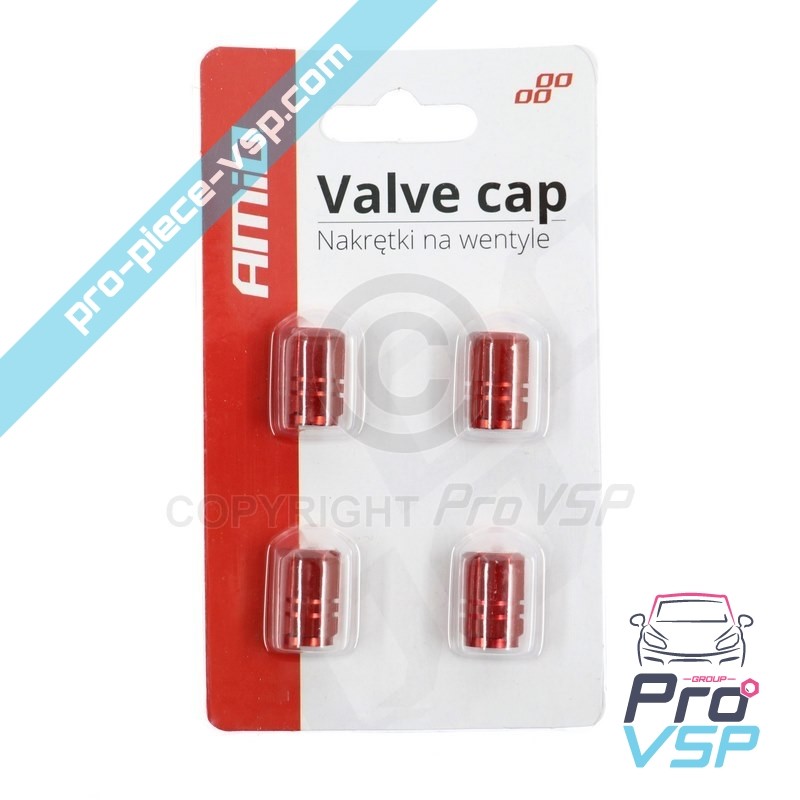 Red aluminum valve cap