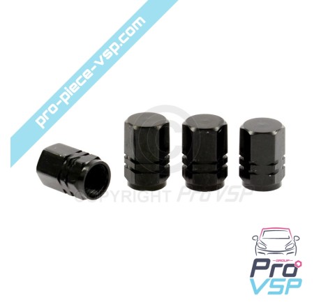 Black aluminum valve cap