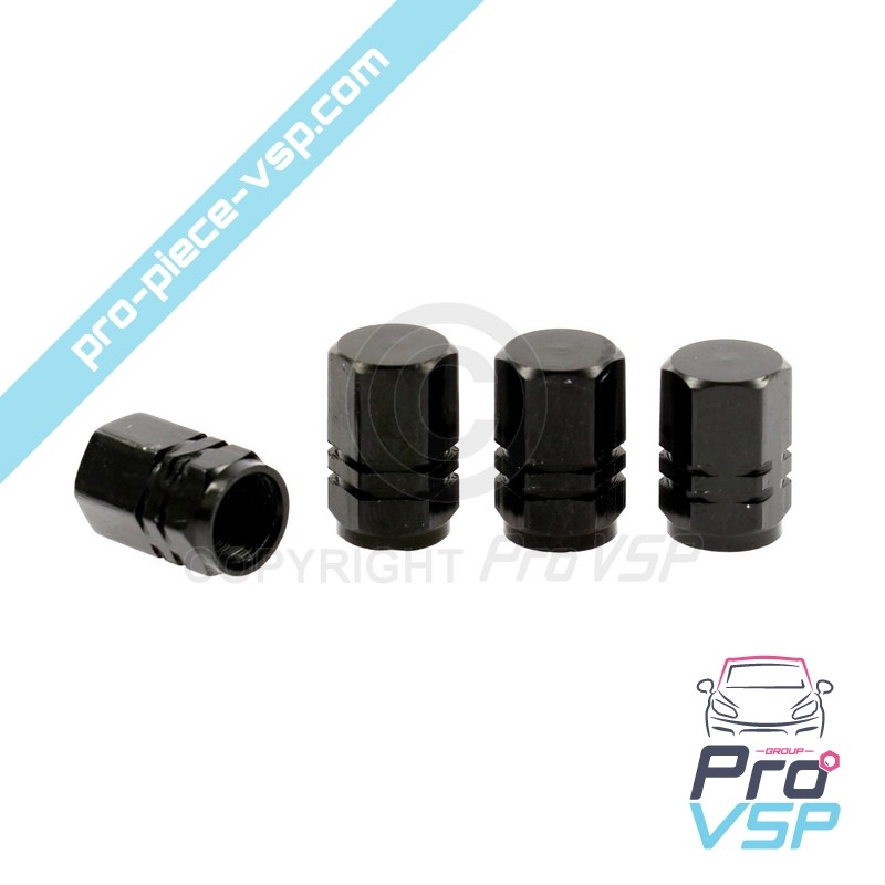 Black alu valve cap