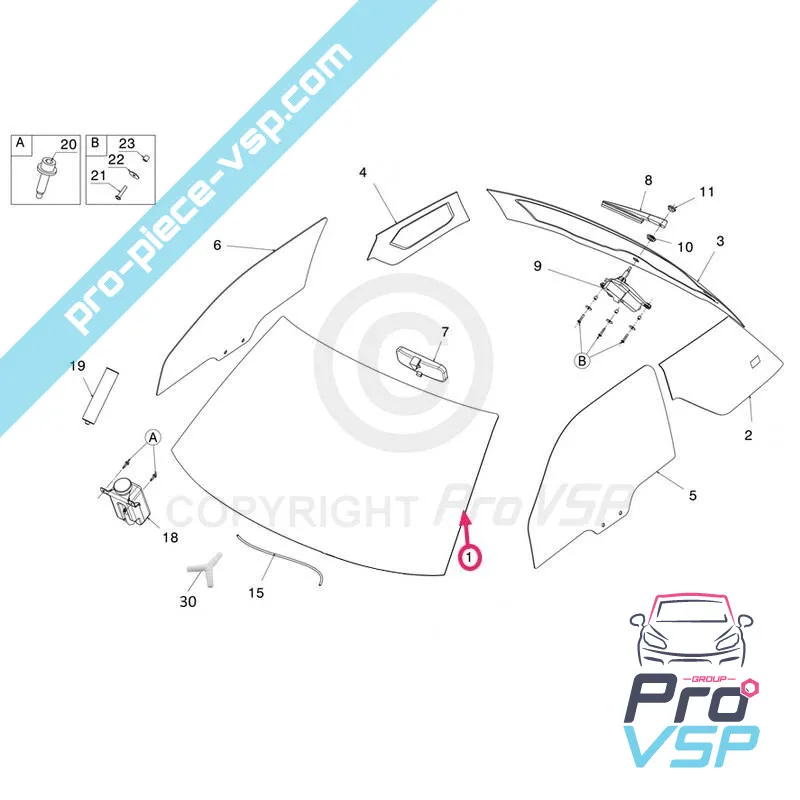 Pare brise pour ligier js50