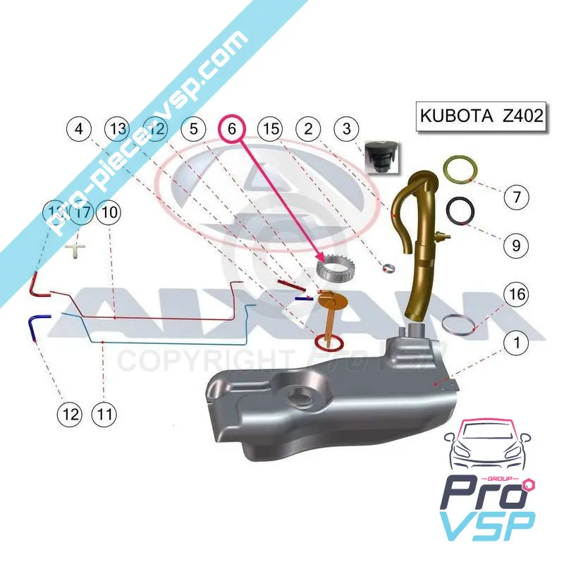 Fuel gauge nut for Aixam Impulsion Vision Sensation Émotion