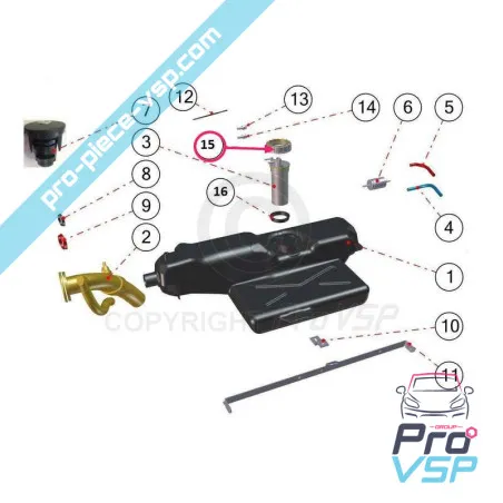 Polttoainemittarin mutteri Aixam Impulsion Vision Sensation Émotion