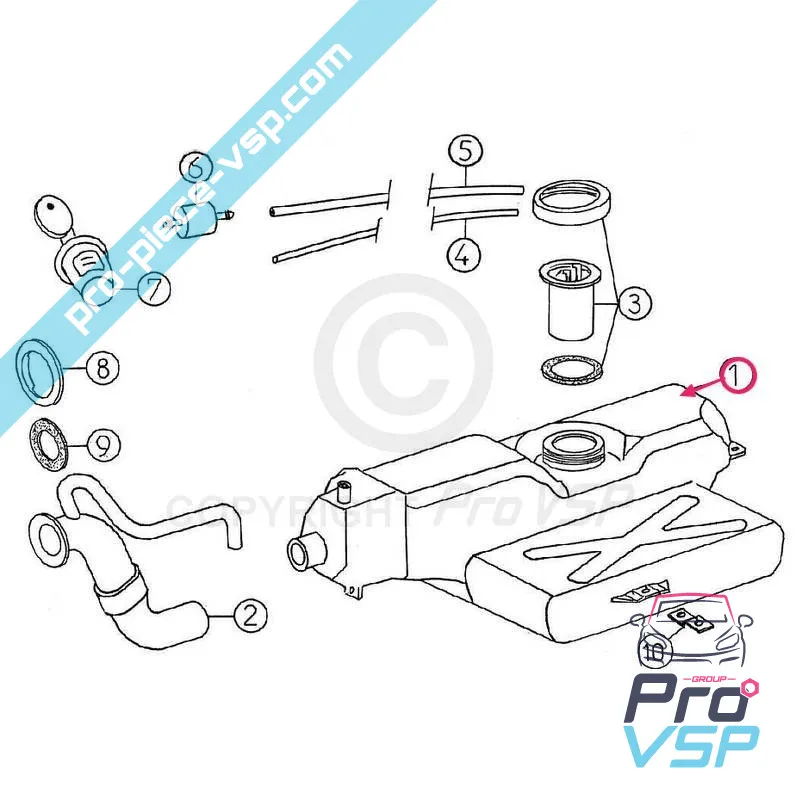 Réservoir de carburant pour mega phase 1 et 2