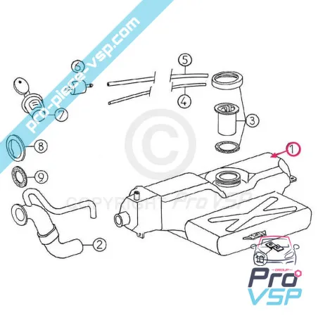 Réservoir de carburant pour mega phase 1 et 2