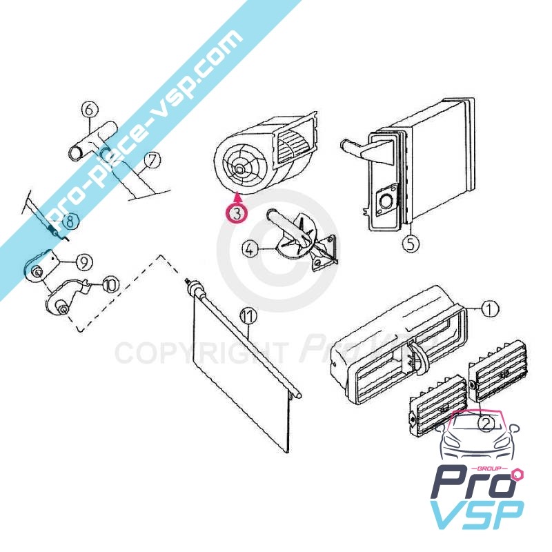 Motor de ventilação de aquecimento