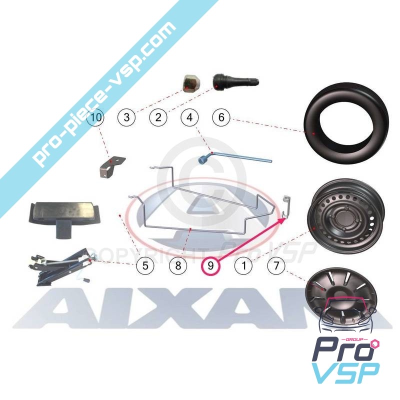 Spare wheel hook