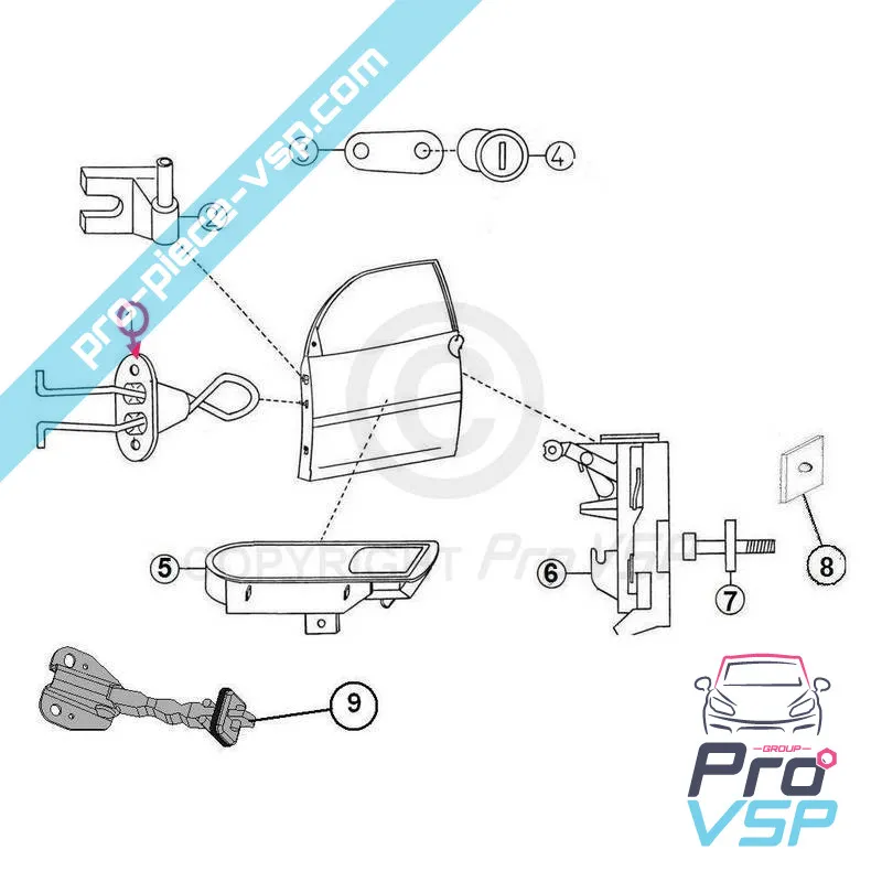 Door stop for aixam of the range impulsion