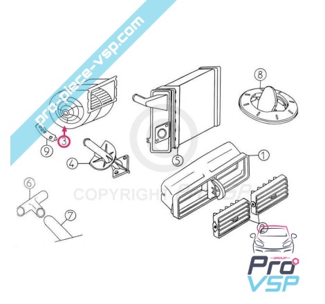 Moteur de ventilation de chauffage pour Aixam 400evo 400.4 500.4 500.5