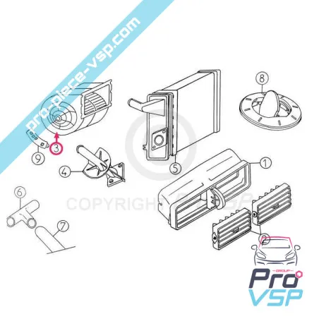 Heating ventilation engine for Aixam 400evo 400.4 500.4 500.5
