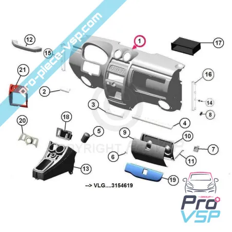 Dashboard per aixam impulsion e vision 1a assemblaggio