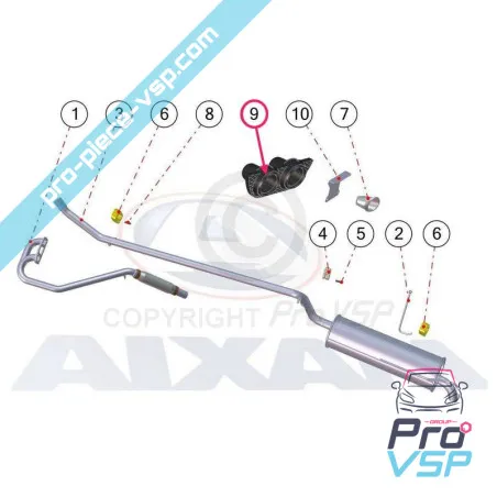 Saída de escape falso para aixam city gto e coupé ( impulsion e sensation )