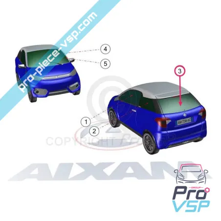 Vocarea plajei din spate pentru Aixam Coupé ( impulsion și vision )