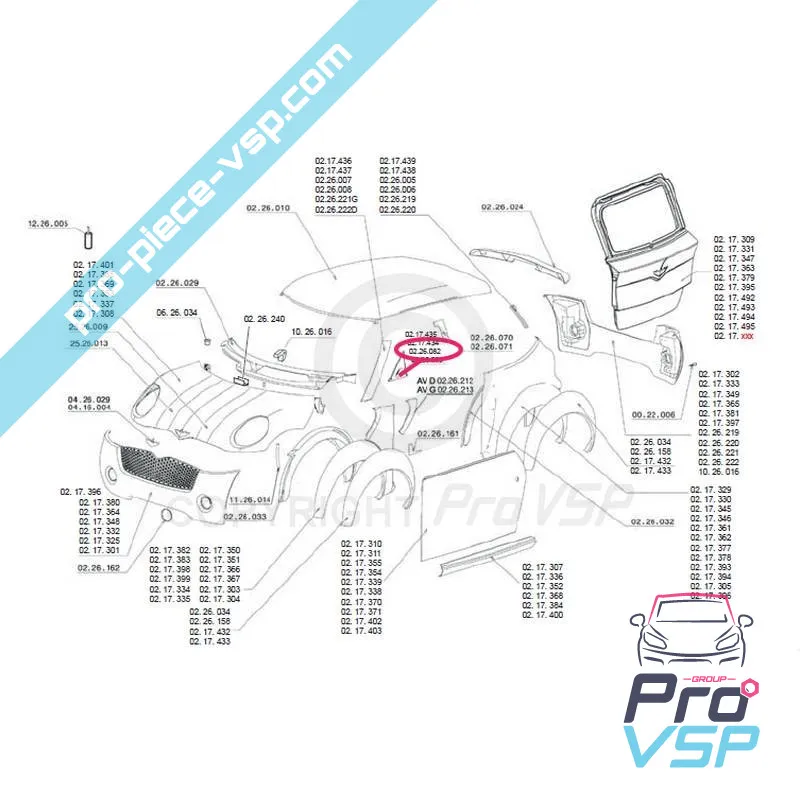 Triangolo specchio esterno per chatenet ch26 ch28 ch30 ch32 (Fase 1)