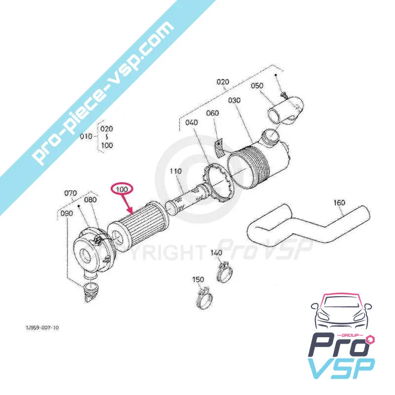 Origem do filtro de ar para Aixam motor a gasolina, Kubota Z602 e Aixam Sensation