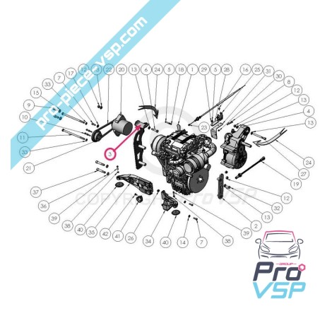 Alternator box engine support