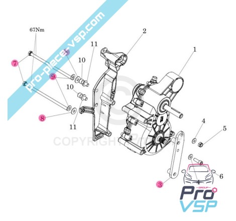 Caja del motor de soporte de kit