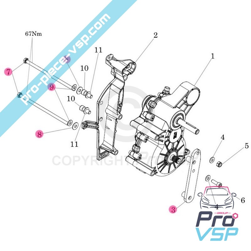 Caja del motor de soporte de kit