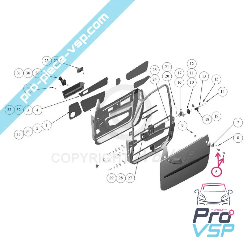 Barillet de porte pour ligier 162 ambra nova grecav eke sonique