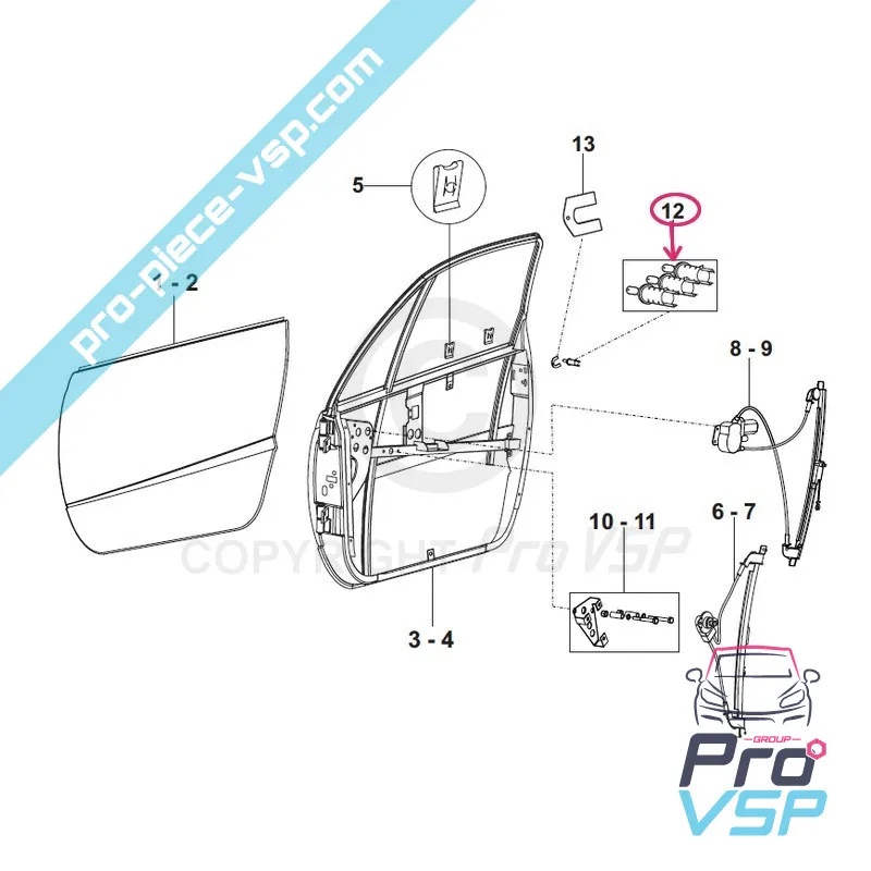 Barillet de porte pour ligier 162 ambra nova grecav eke sonique